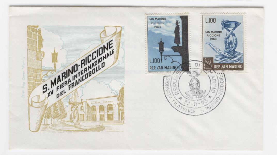 16381 - San Marino - busta fdc con serie completa: XIII Fiera internazionale filatelica San Marino-Riccione