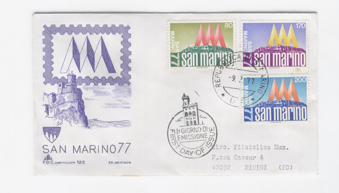 16395 - San Marino - busta fdc con serie completa: Manifestazioni iflateliche San Marino 77