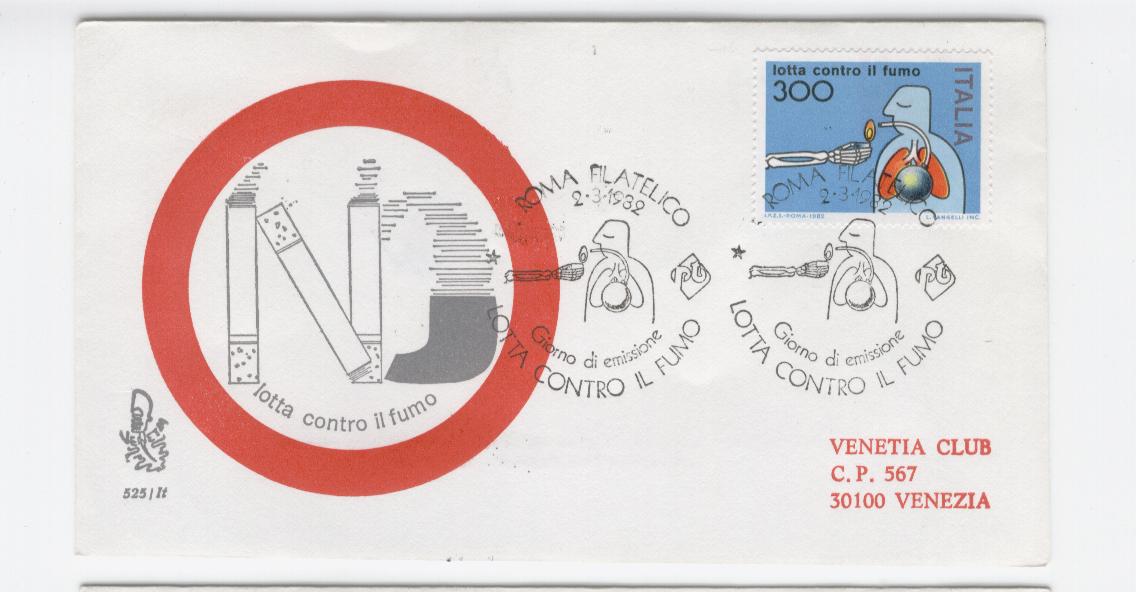 16402 - Italia - busta fdc con serie completa: Lotta contro il fumo