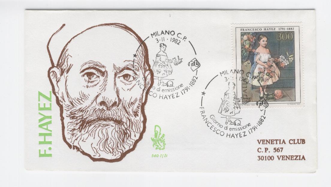 16414 - Italia - busta fdc con annullo speciale: Arte italiana. IX serie. F. Hayez