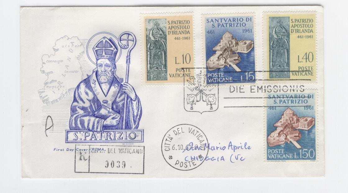 16458 - Vaticano - busta fdc con serie completa: 15 centenario della morte di San Patrizio