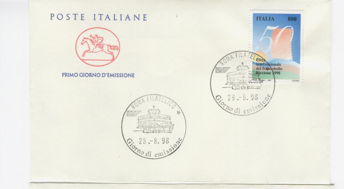 16523 - Italia - busta fdc con serie completa: 50 fiera del francobollo di Riccione