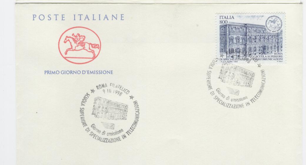 16527 - Italia - busta fdc con serie completa: Scuole e Universit. Scuola di Telecomunicazione