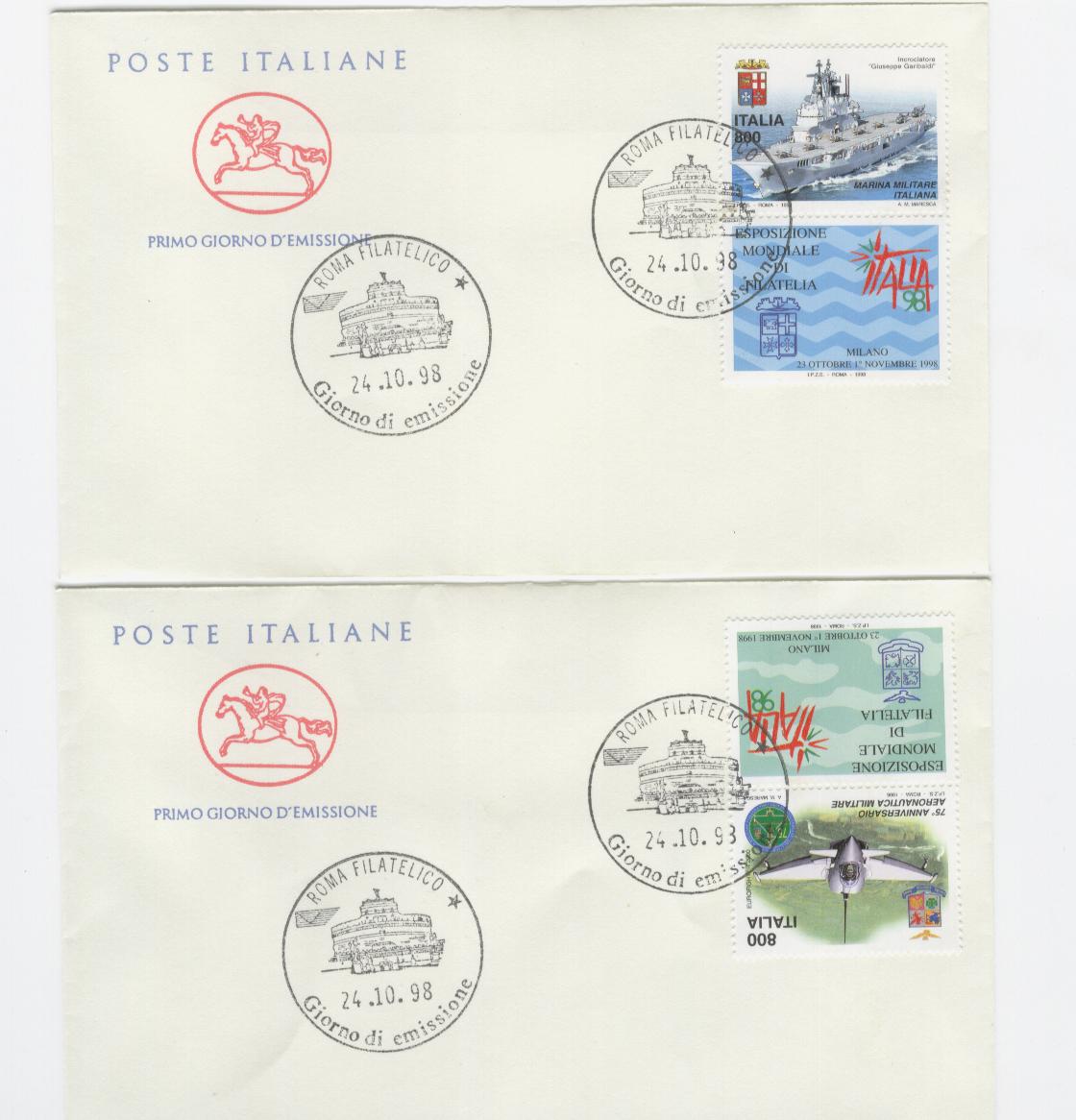 16539 - Italia - 4 buste fdc con serie completa: Forze armate con appendice - non visibile x intero