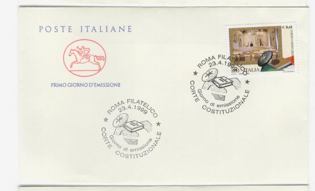 16573 - Italia - busta fdc con serie completa e annullo speciale: Corte costituzionale