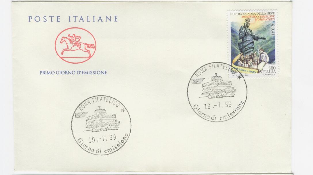 16636 -  Italia - busta fdc con serie completa: Madonna del Rocciamelone