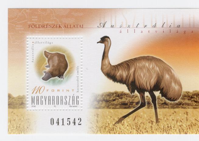 17980 - Ungheria - foglietto nuovo: Fauna Australiana