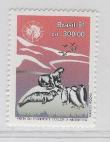 39207 - Brasile - serie completa nuova del 1991: Visita del Presidente Brasiliano in Antartico