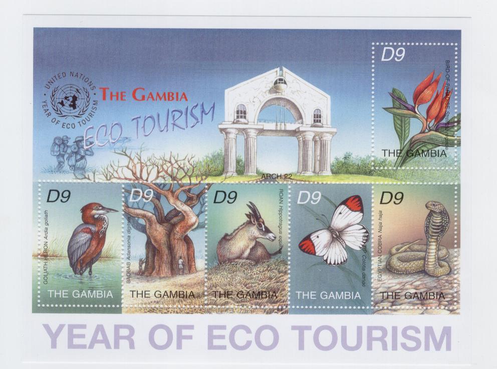 18120 - Gambia - serie completa in foglietto nuova: Anno dell Eco turismo