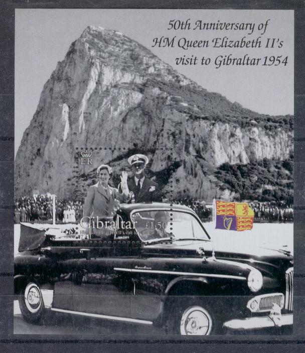 18170 - Gibilterra - foglietto nuovo: 50° anniversario della visita della Regina Elisabetta