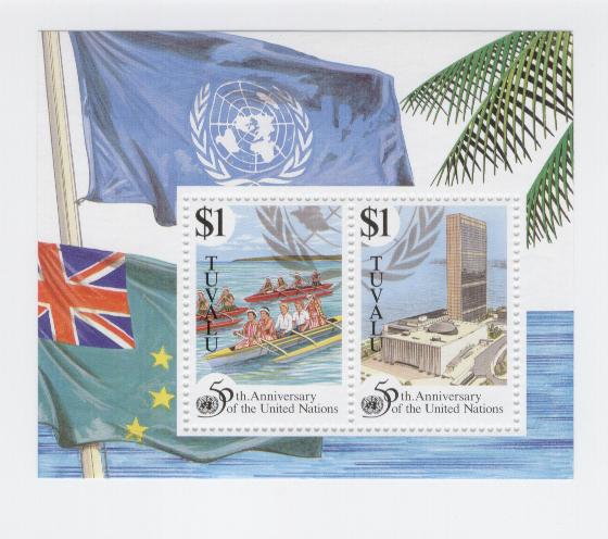 18692 - Tuvalu - foglietto nuovo: 50° anniversario delle Nazioni Unite