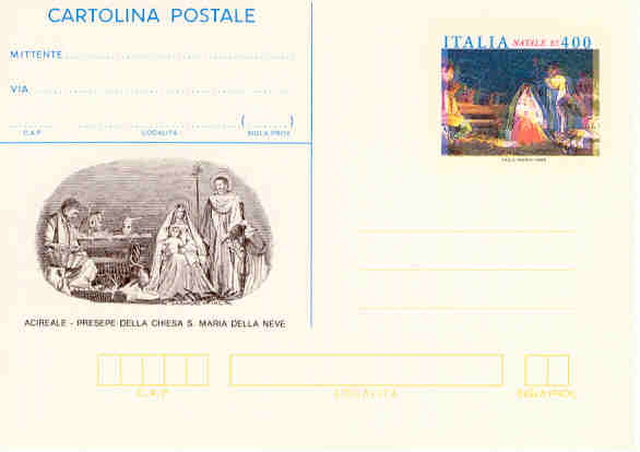 37557 - Natale 1985 L.400 nuova - Varieta  colori spostati a destra (**)