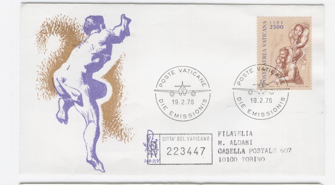 19337 - Vaticano - busta fdc: Angeli dal  Giudizio Universale  di Michelangelo