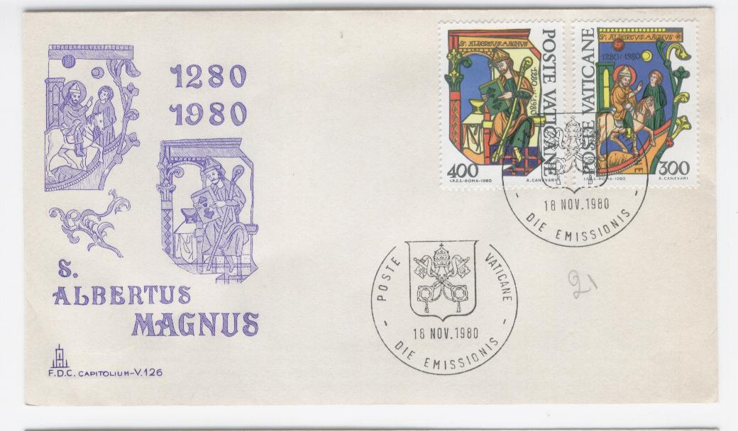 19339 - Vaticano - busta fdc con serie completa: 7 centenario della morte di S. Alberto Magno