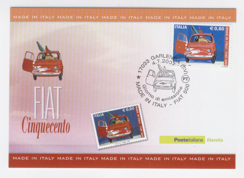 20087 - Italia - cartolina maximum con annullo speciale: Fiat Cinquecento