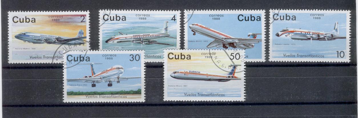 20140 - Cuba - serie completa usta: Voli transatlantici - Aerei della linea cubana