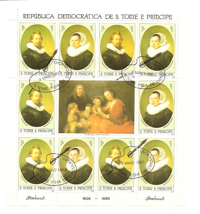 20458 - Sao Tome - foglietto fdc: Rembrandt