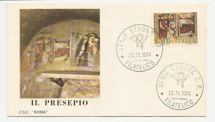 20540 - Italia - busta fdc con serie completa: Natale 1974