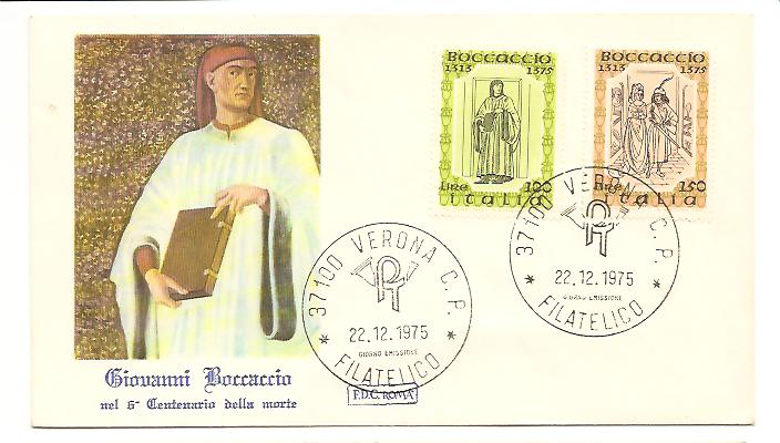 20638 - Italia - busta fdc con serie completa: 6° centenario della morte di Giovanni Boccaccio