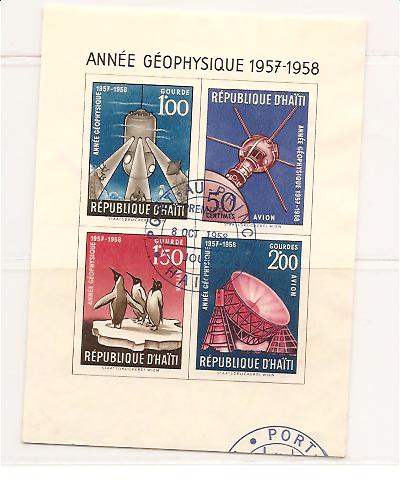 20733 - Haiti - foglietto non dentellato FDC: Anno Geofisico internazionale