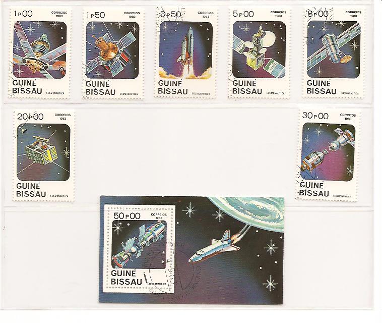 20909 - Guinea Bissau - serie completa usata + foglietto: Cosmonautica