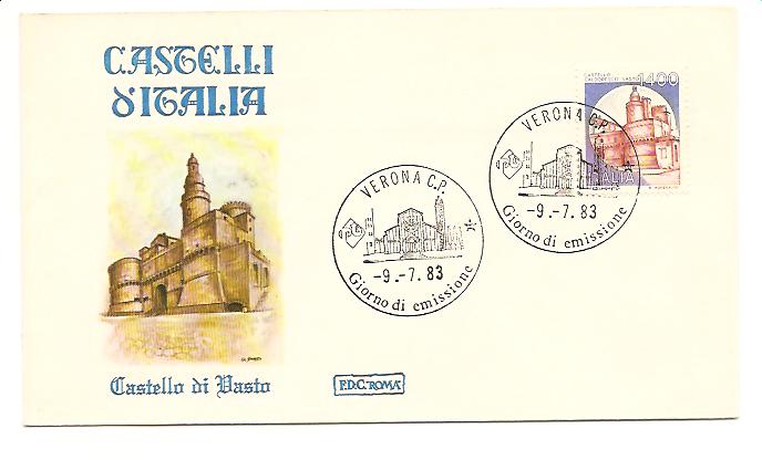 21377 - Italia - busta fdc con serie completa: Castelli d Italia. Valore da 1400