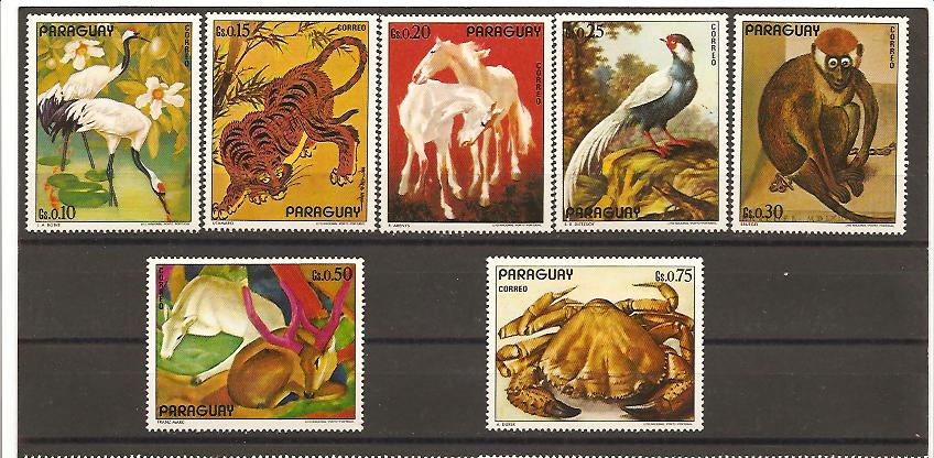 21754 - Paraguay - serie completa nuova: Animali nei dipinti di pittori famosi