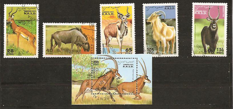21800 - Sahara - serie completa usata + foglietto: Antilopi