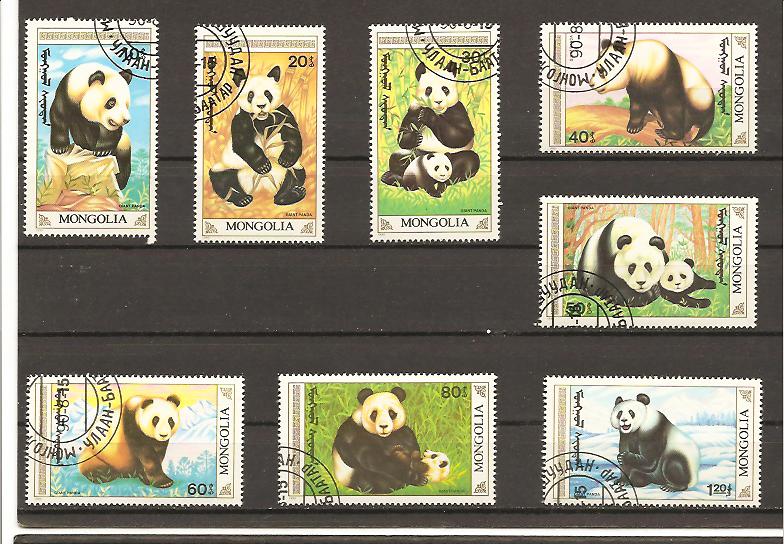 21925 - Mongolia - serie completa usata: Panda
