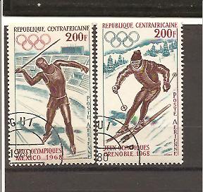 21995 - Centrafrica - serie completa usata: Olimpiadi di Grenoble 1968