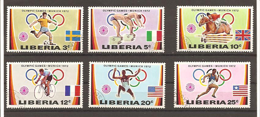 22114 - Liberia - serie completa usata: Olimpiadi di Monaco 1972