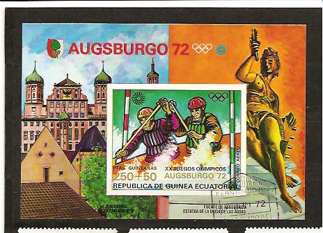 22132 - Guinea Equatoriale - foglietto non dentellato usato: Giochi Olimpici di Monaco 1972