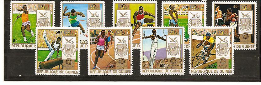 22133 - Guinea - serie completa usata: Giochi Olimpici di Monaco 1972