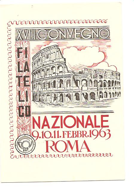 22199 - Cartolina commemorativa XVII convegno filatelico nazionale 1963 - viaggiato con annullo