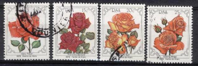 22404 - 1979 RSA - rose - 4 francobolli usati