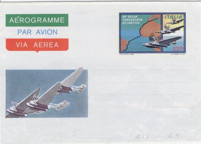 22459 - 1980 Aerogramma L.220 - Trasvola Atlantica - nuovo **