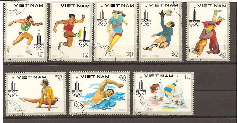 22473 - Vietnam - serie completa usata: OIimpiadi di Mosca 1980