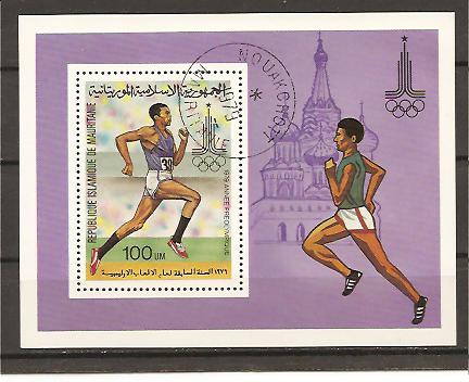 22475 - Mauritania - foglietto usato: OIimpiadi di Mosca 1980