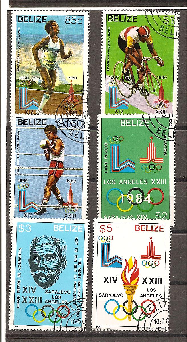 22534 - Belize - serie completa usata: Olimpiadi di Mosca e Lake Placid1980