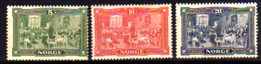 22585 - Norge - 1914 - Serie Nuova gomma integra 3 valori - Costituzione