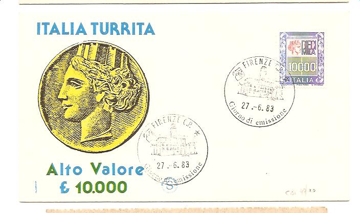 22675 - Italia - busta fdc con serie completa: Alti valori da  10.000