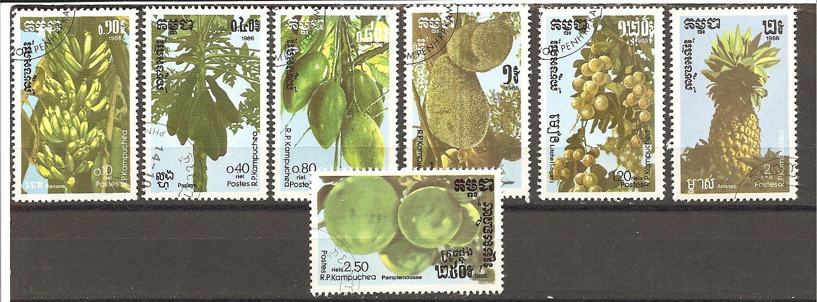 22961 - Cambogia - serie completa usata: Frutti tropicali