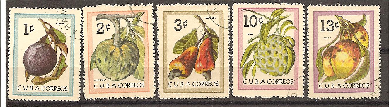 22962 - Cuba - serie completa usata: Frutti tropicali