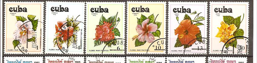 23014 - Cuba - serie completa usata: Fiori del Pacifico