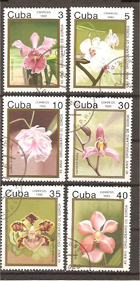 23093 - Cuba - serie completa usata: 40 anniversario dell orchideario di Soroa