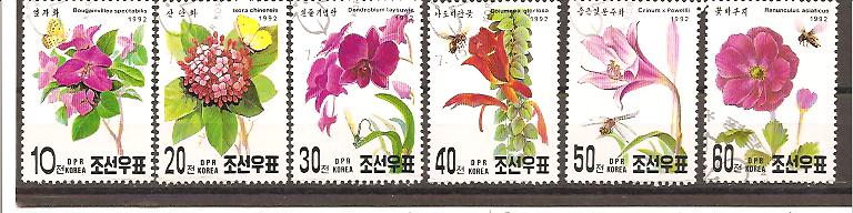 23099 - Corea del Nord - serie completa usata: Fiori