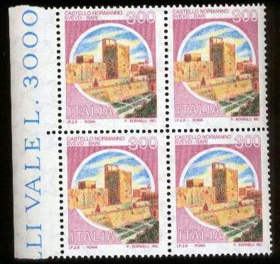 23466 - 1980 Cast. L.300 (rotocalco) quartina bordo di foglio - **