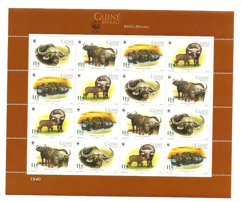 23809 - Guinea Bissau - foglietto nuovo: Bufalo africano - WWF