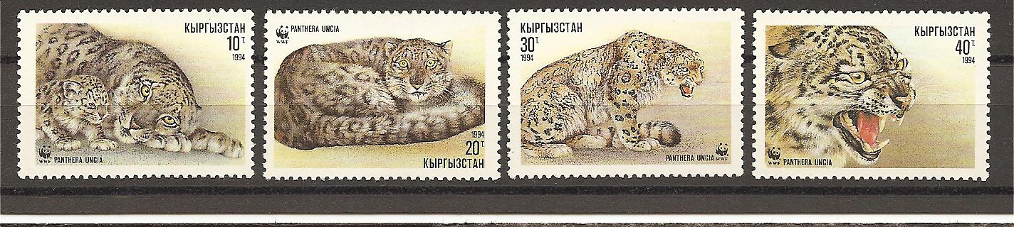 24193 - Kirghizistan - serie completa nuova: Pantera protetta dal WWF