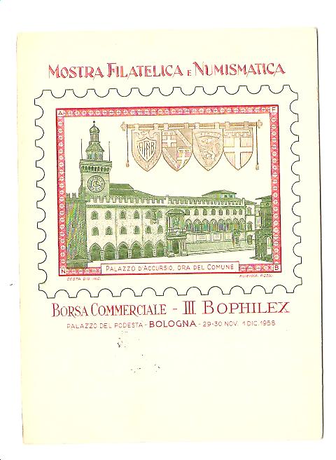 24801 - Italia - cartolina commemorativa del III° Bophilex - 1958 - non viaggiata